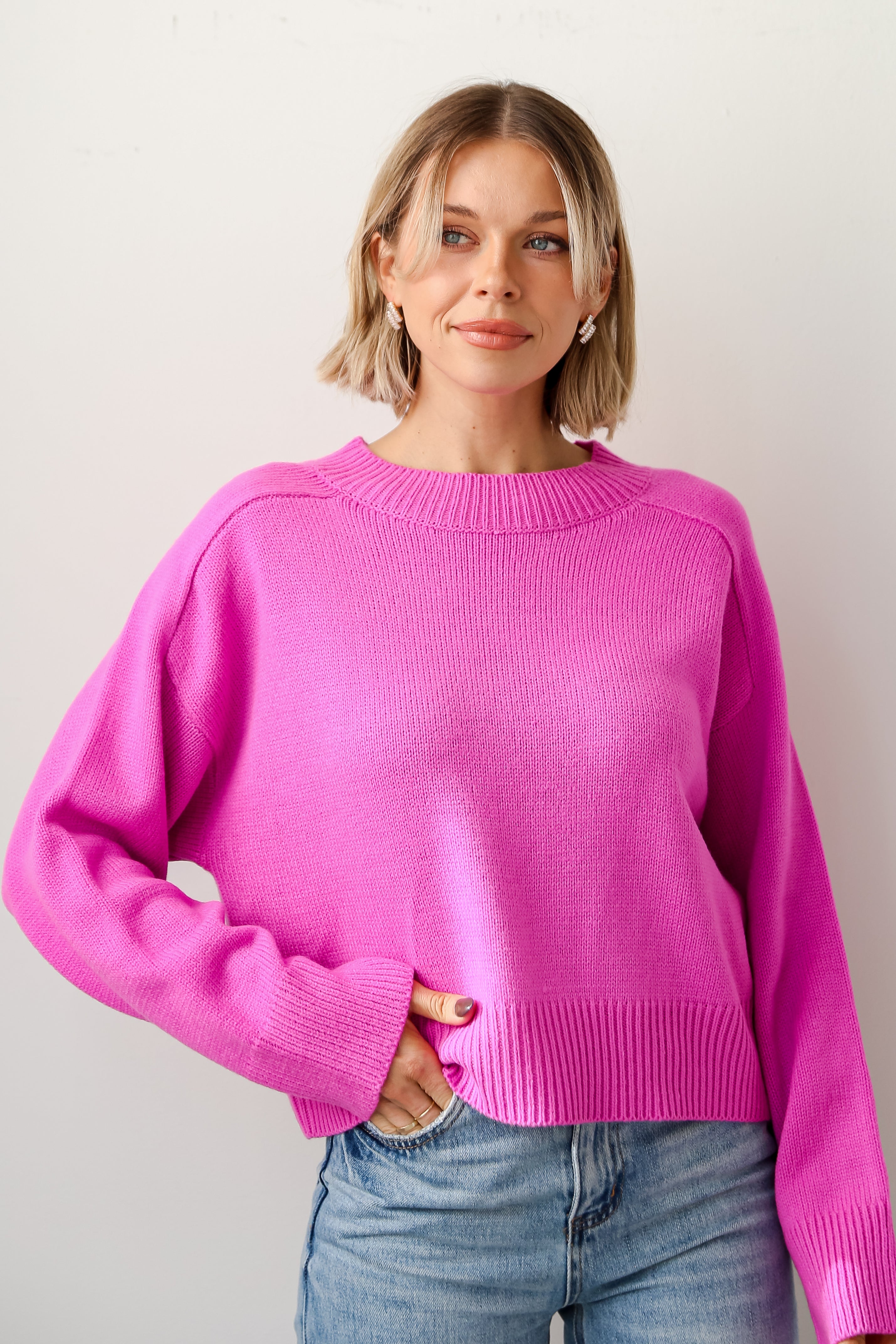 hot pink sweater