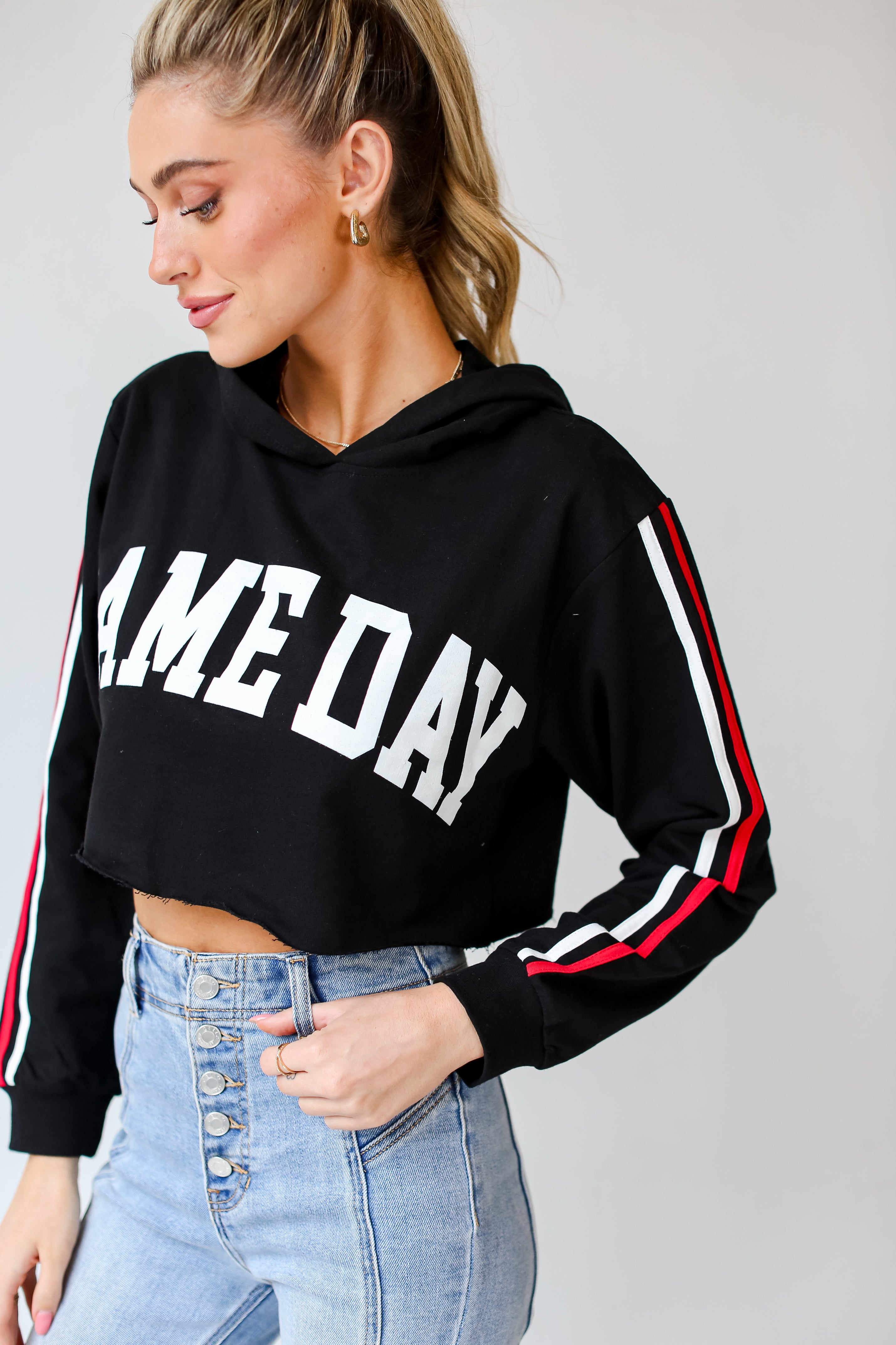 Game Day Cropped Hoodie side view