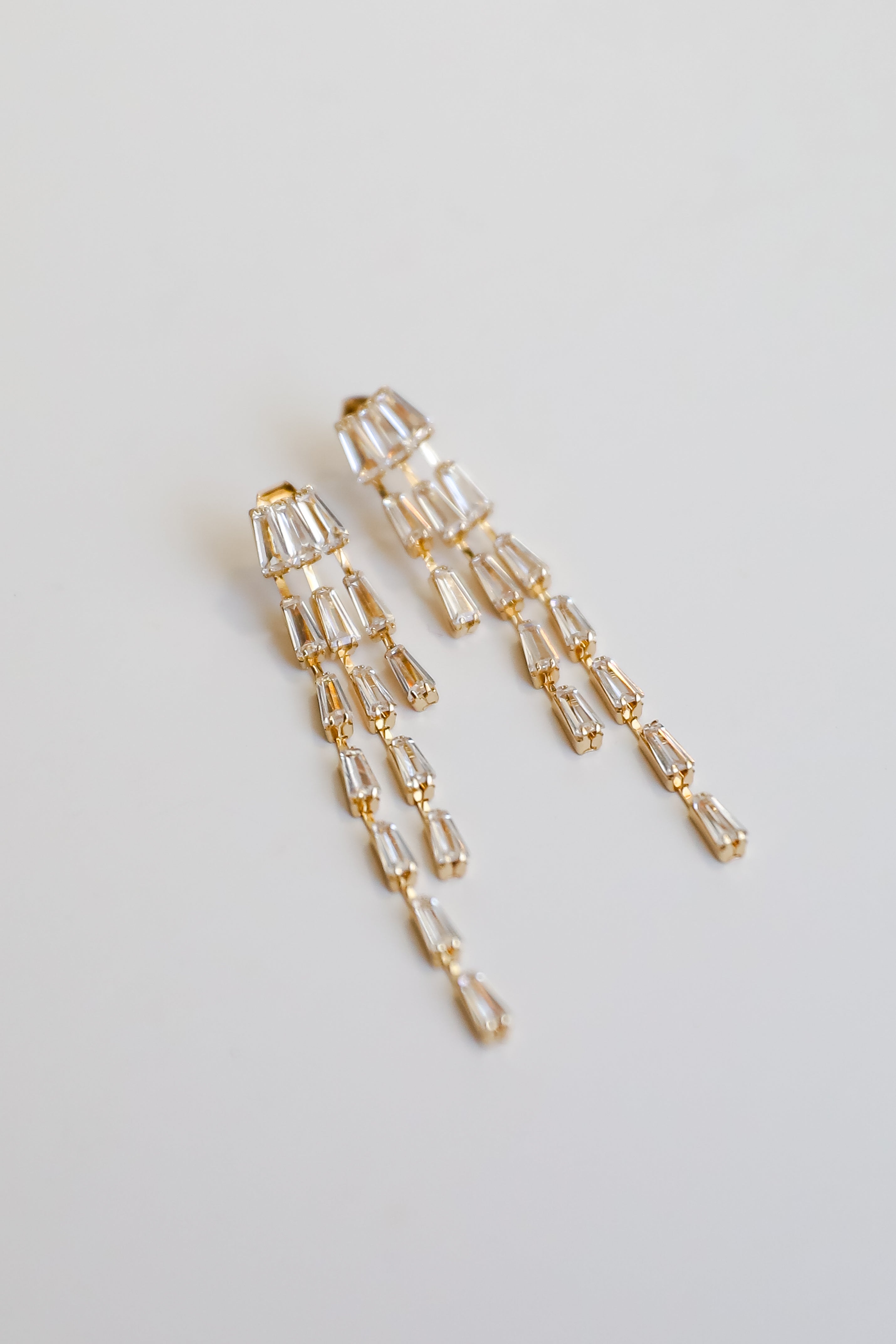 Blaire Gold Gemstone Chain Drop Earrings