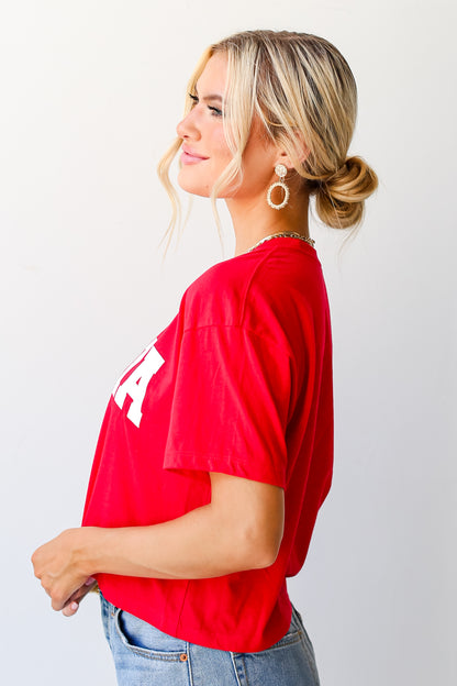 Red Georgia Cropped Tee