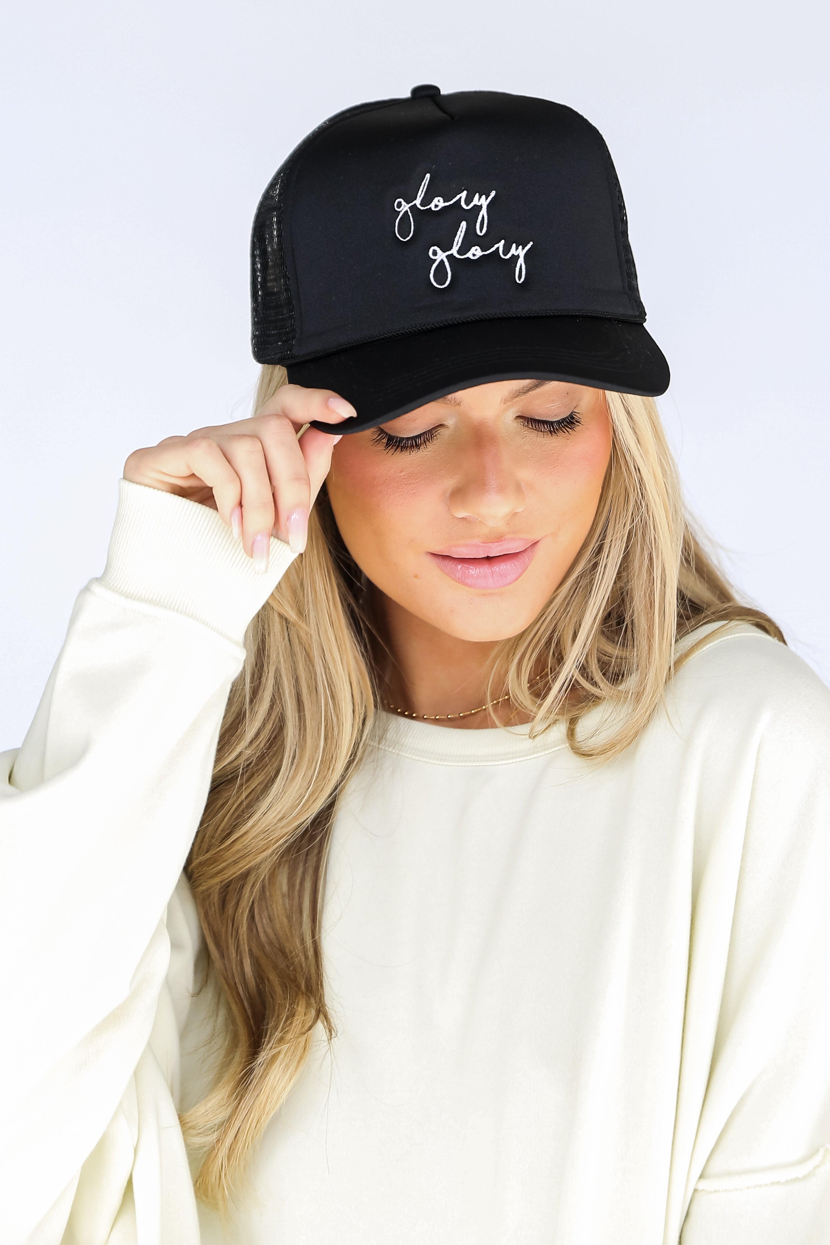 Black Glory Glory Embroidered Trucker Hat