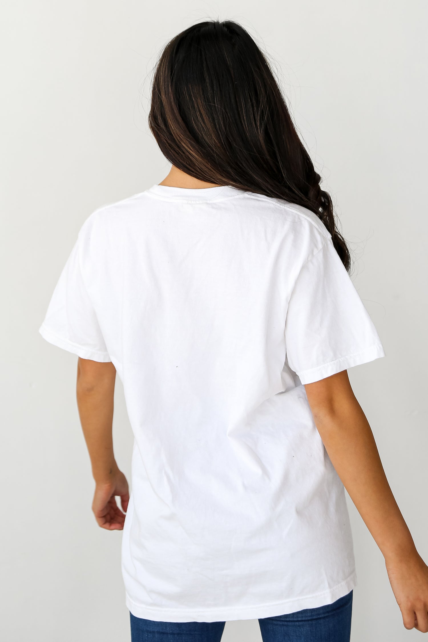 White Glory Glory Script Tee back view