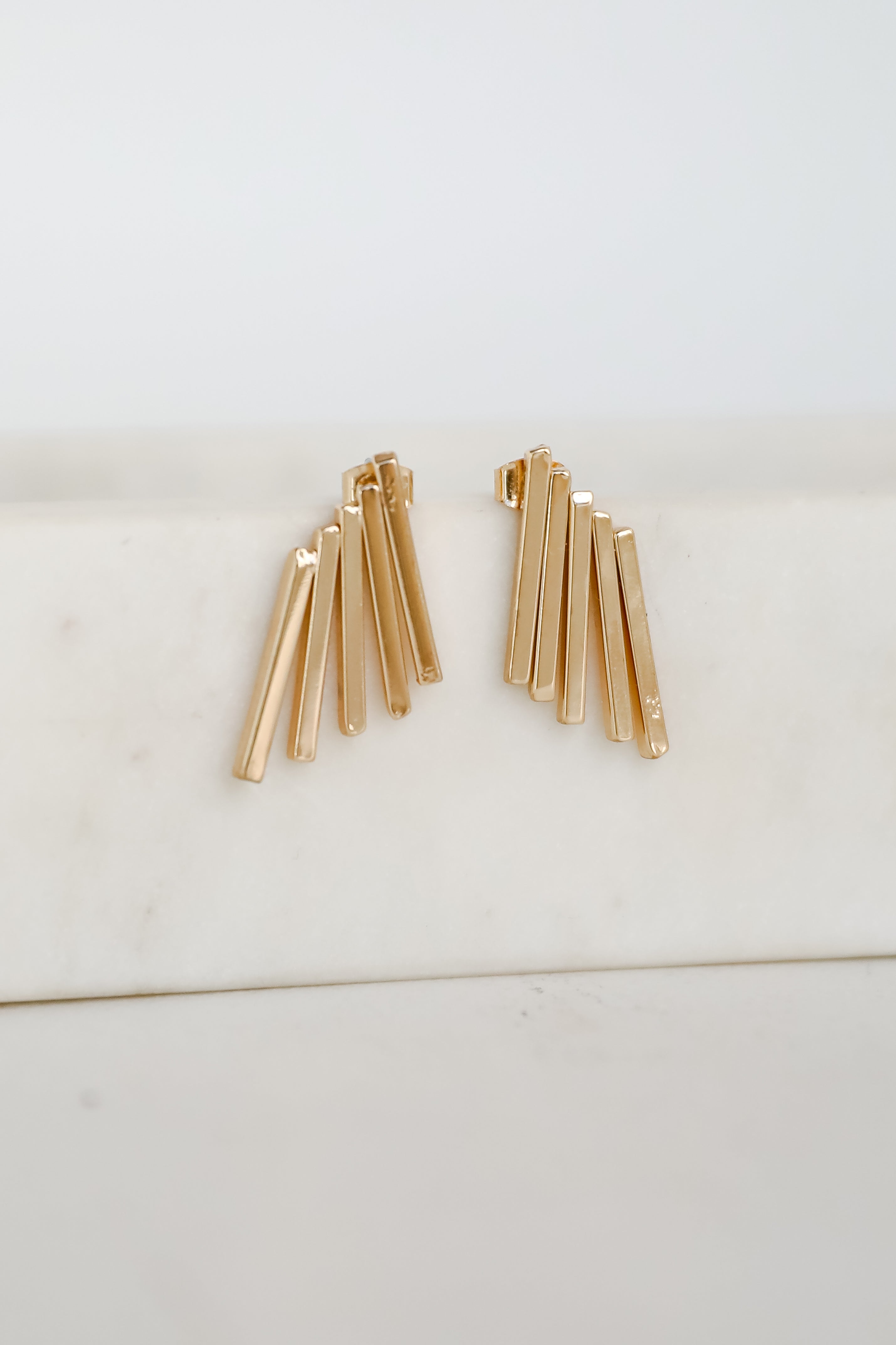 Ruth Gold Bar Stud Earrings