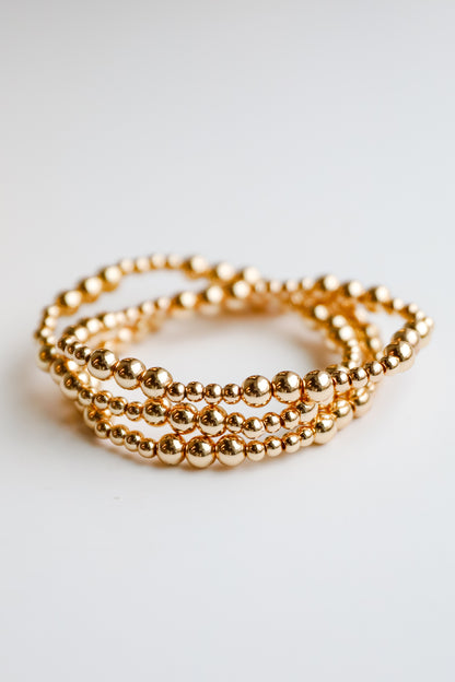 Brooklyn Gold Beaded Bracelet Set