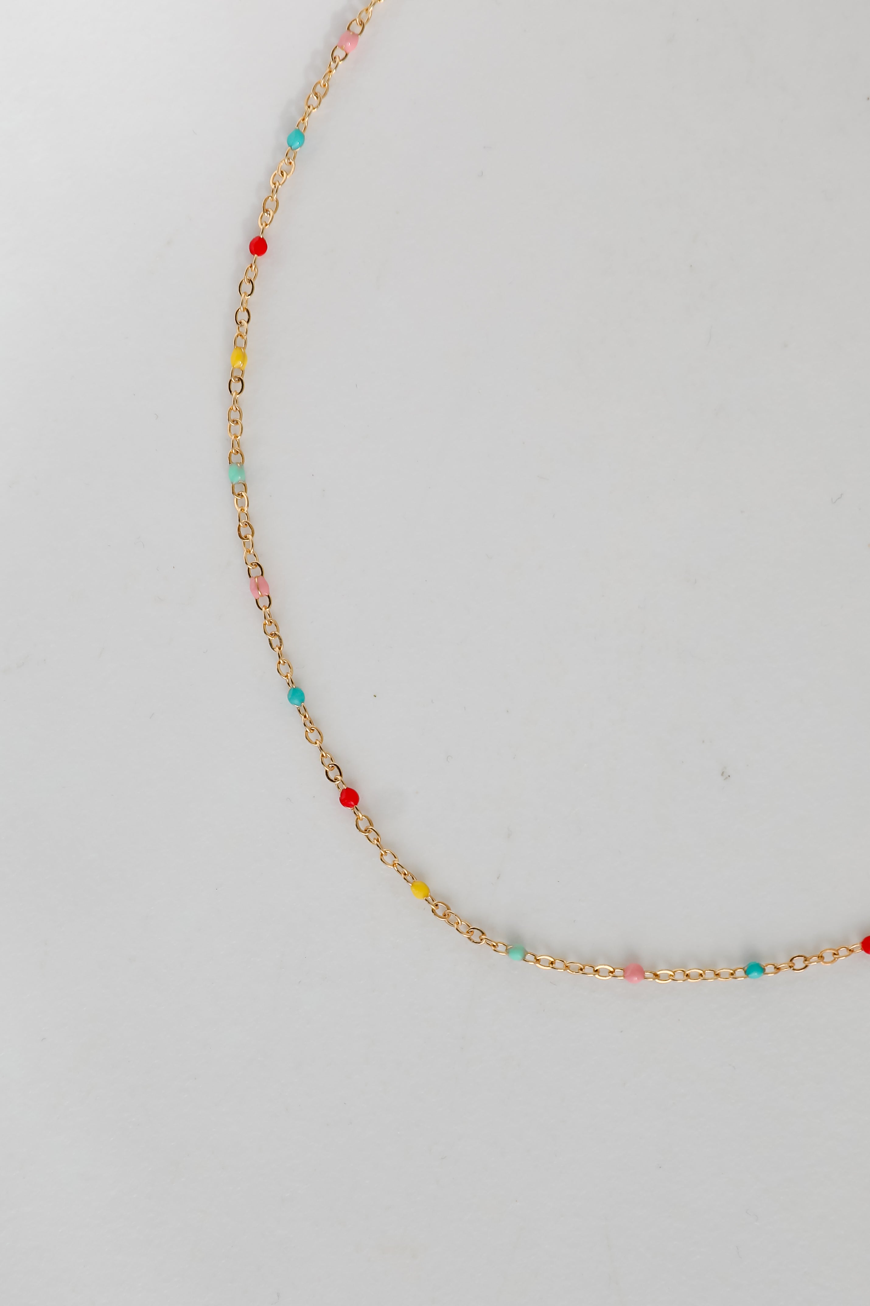 Gold Beaded Chain Necklace