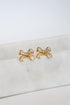 Nicole Gold Rhinestone Bow Earrings