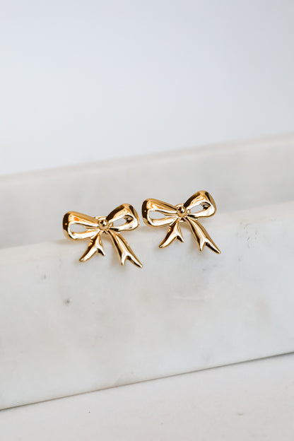 Finley Gold Bow Earrings