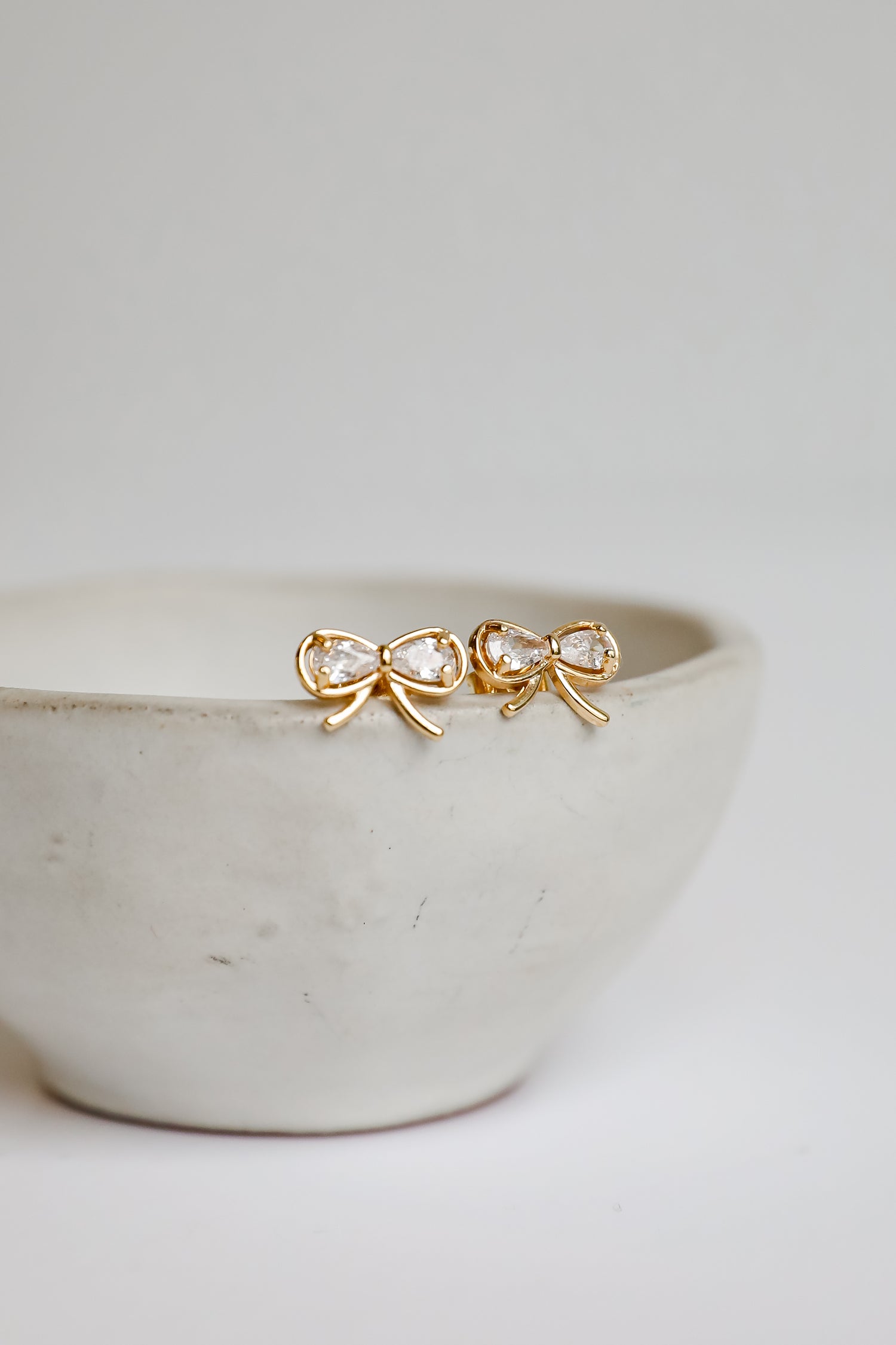 Grace Gold Bow Stud Earrings