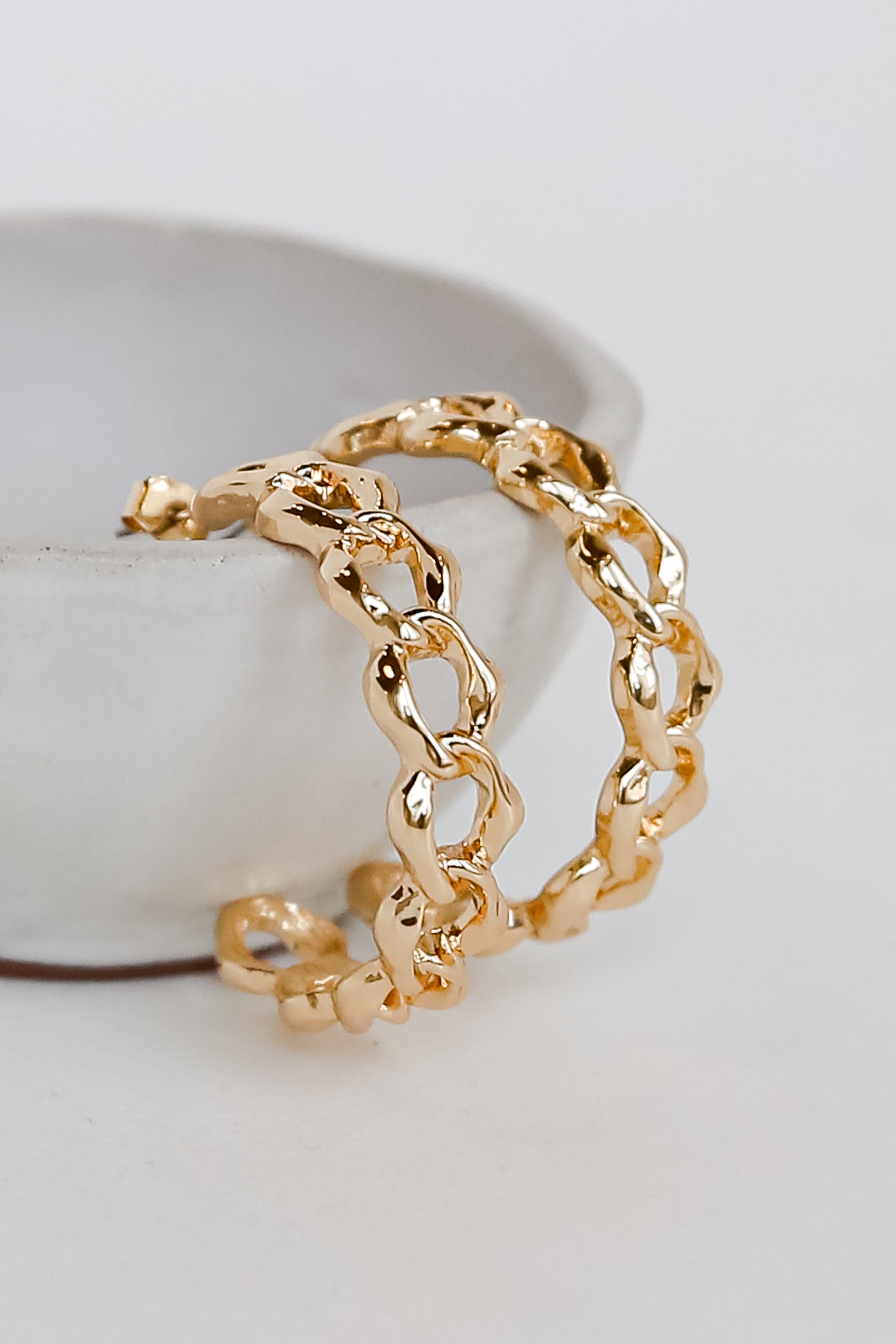 Gold Chainlink Hoop Earrings