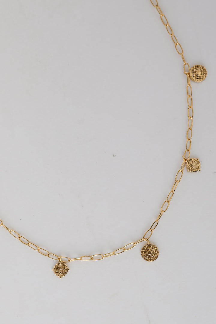 Gold Coin Charm Necklace