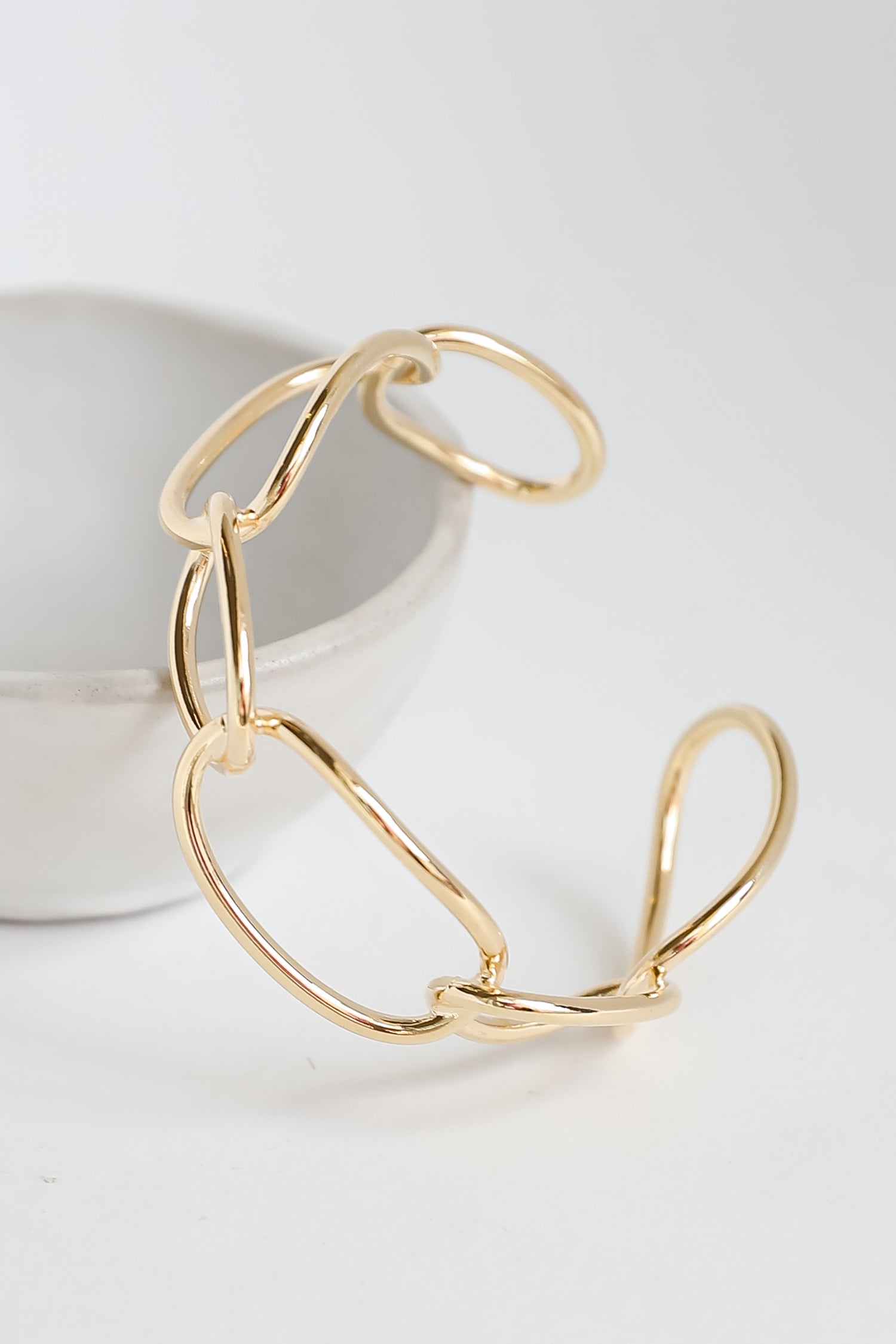 Brooklyn Gold Chainlink Cuff Bracelet dainty jewelry