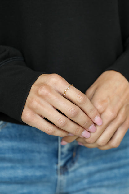 Everleigh Gold Rhinestone Heart Ring