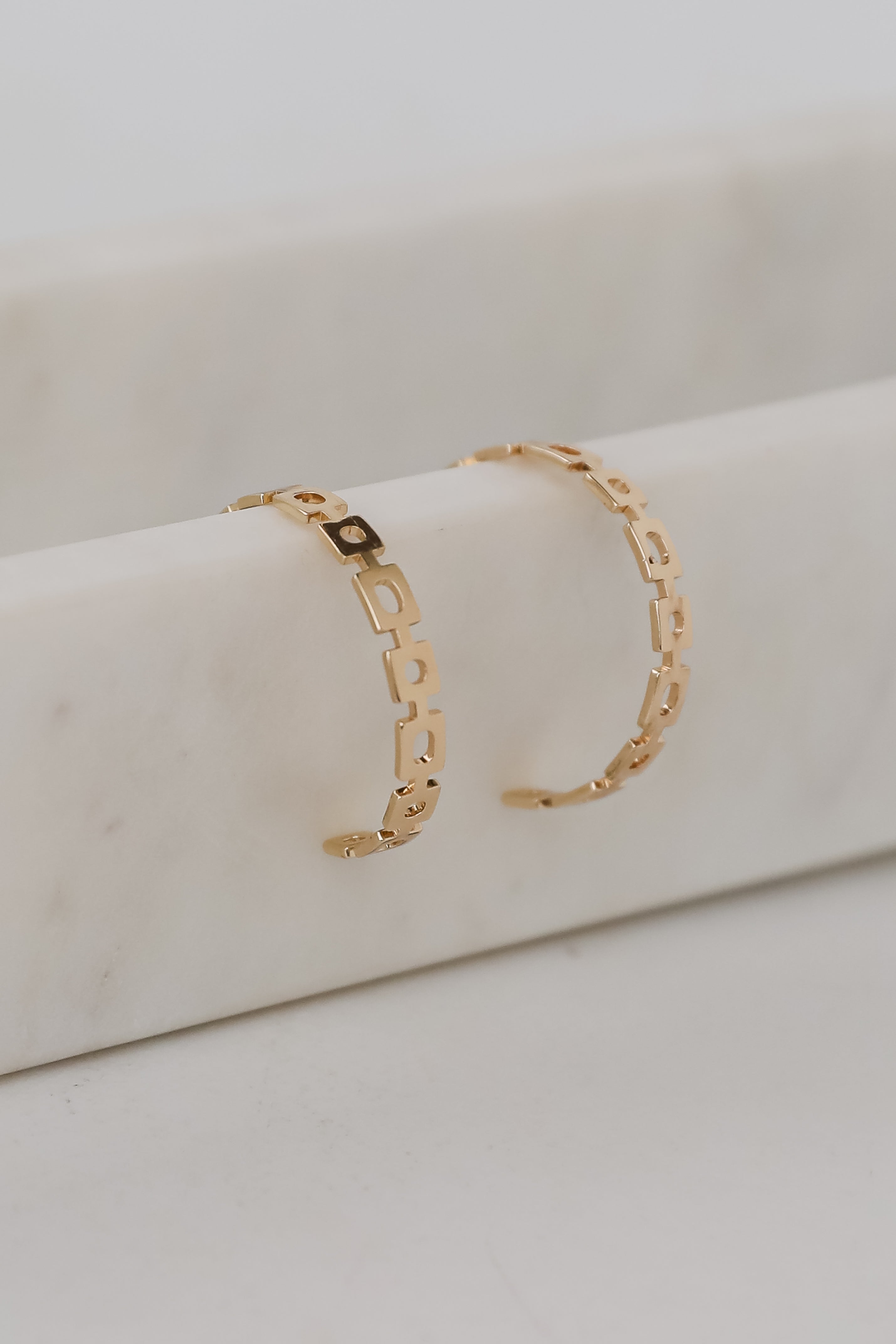 Mary Gold Chainlink Hoop Earrings