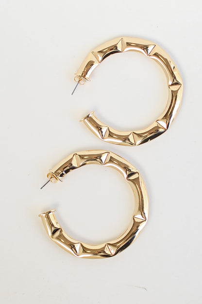 Gold Hoop Earrings flat lay