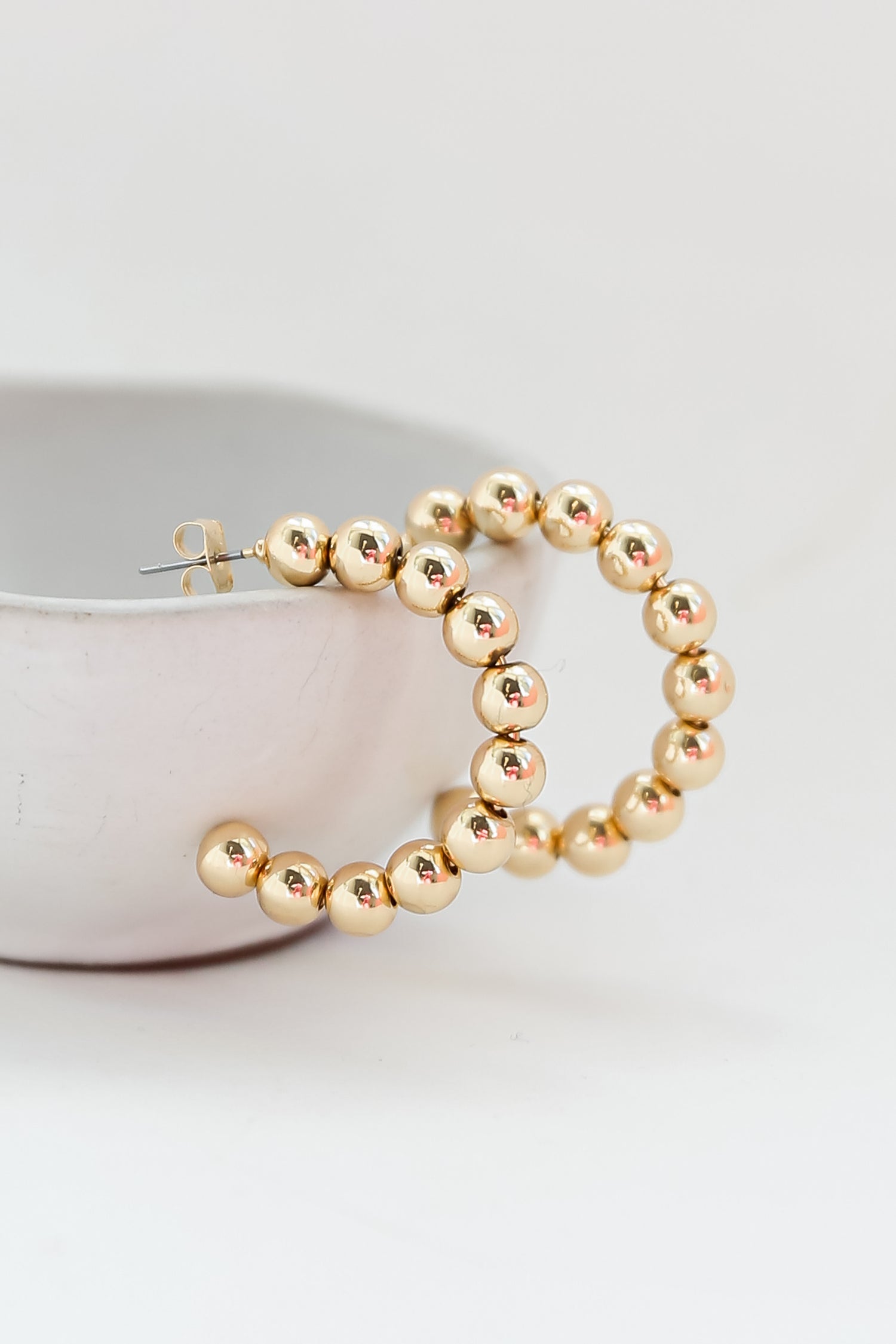 Gold Ball Hoop Earrings