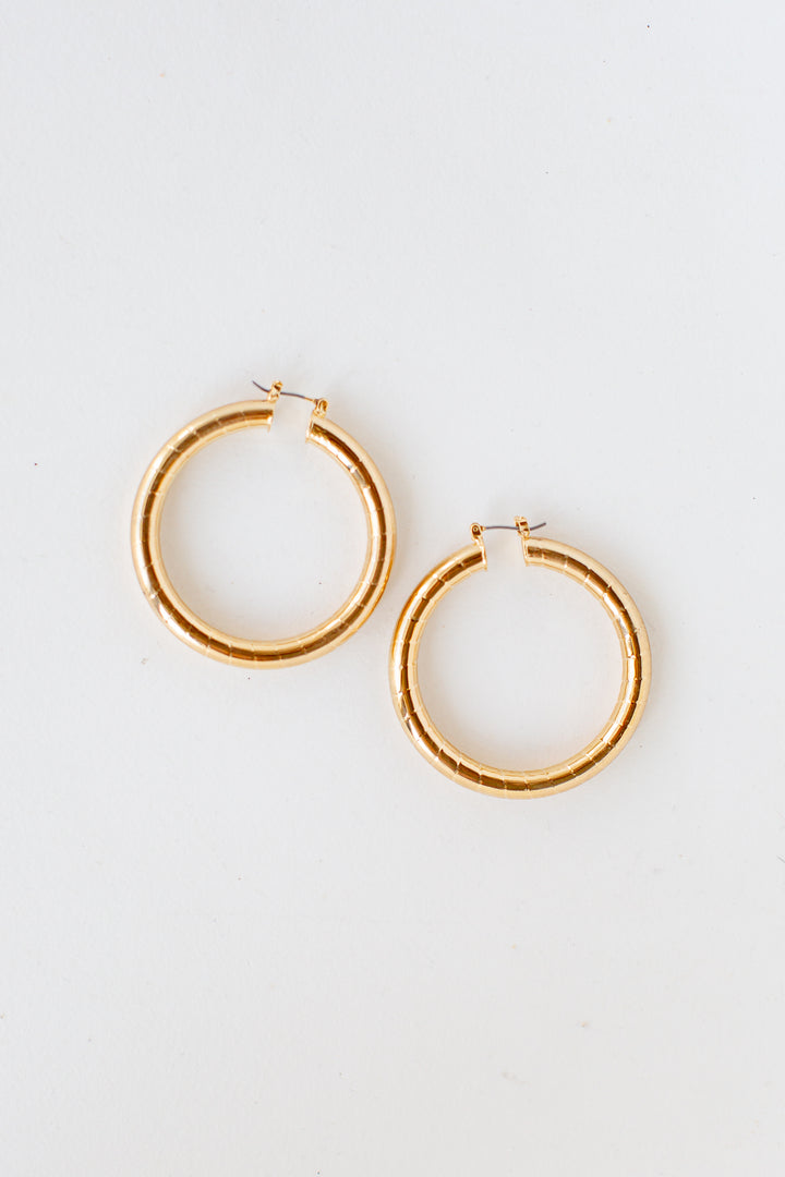 FINAL SALE - Angela Gold Hoop Earrings