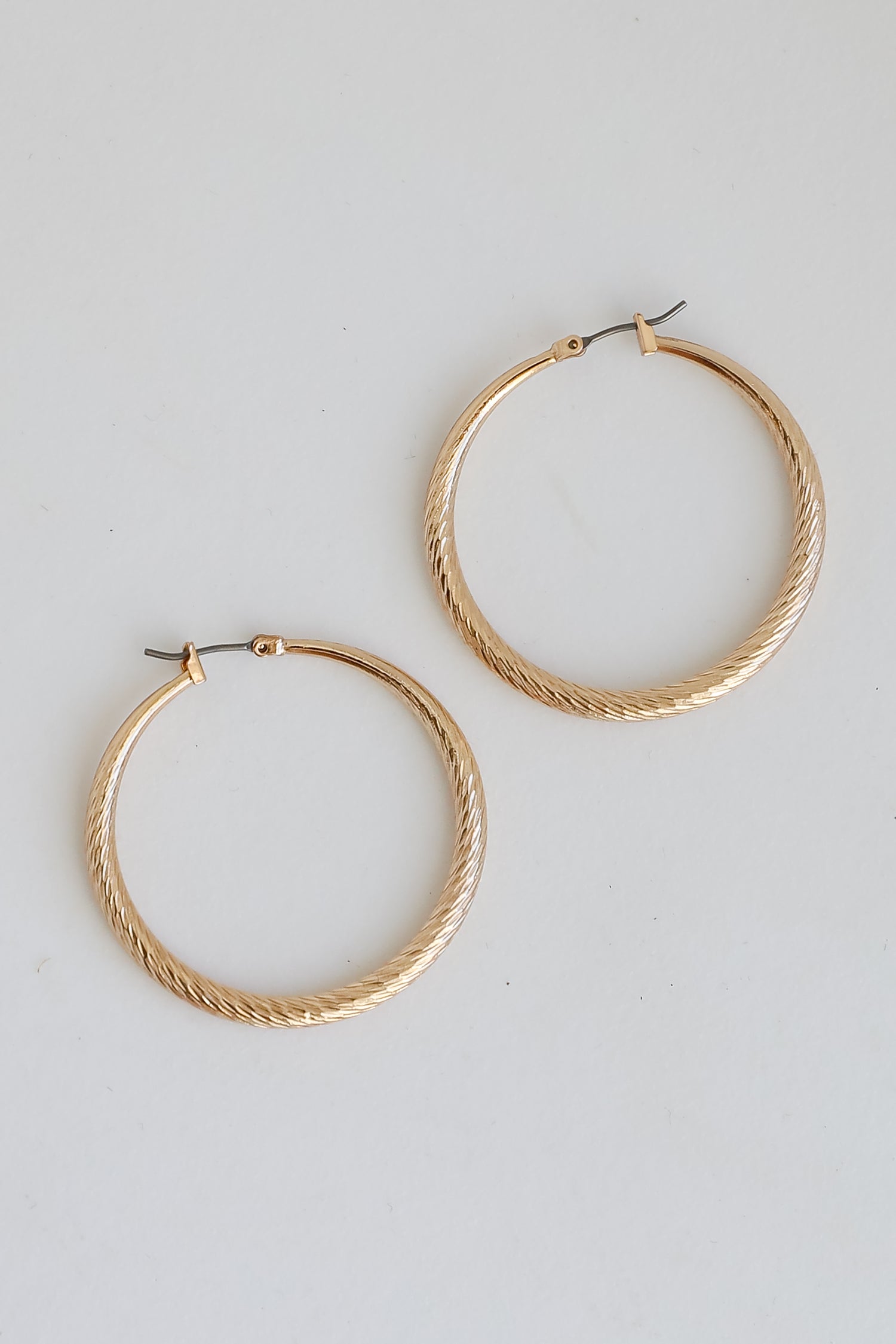 Ashton Gold Textured Hoop Earrings