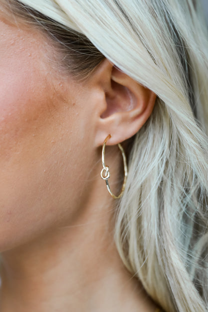 Blakely Gold Knot Hoop Earrings