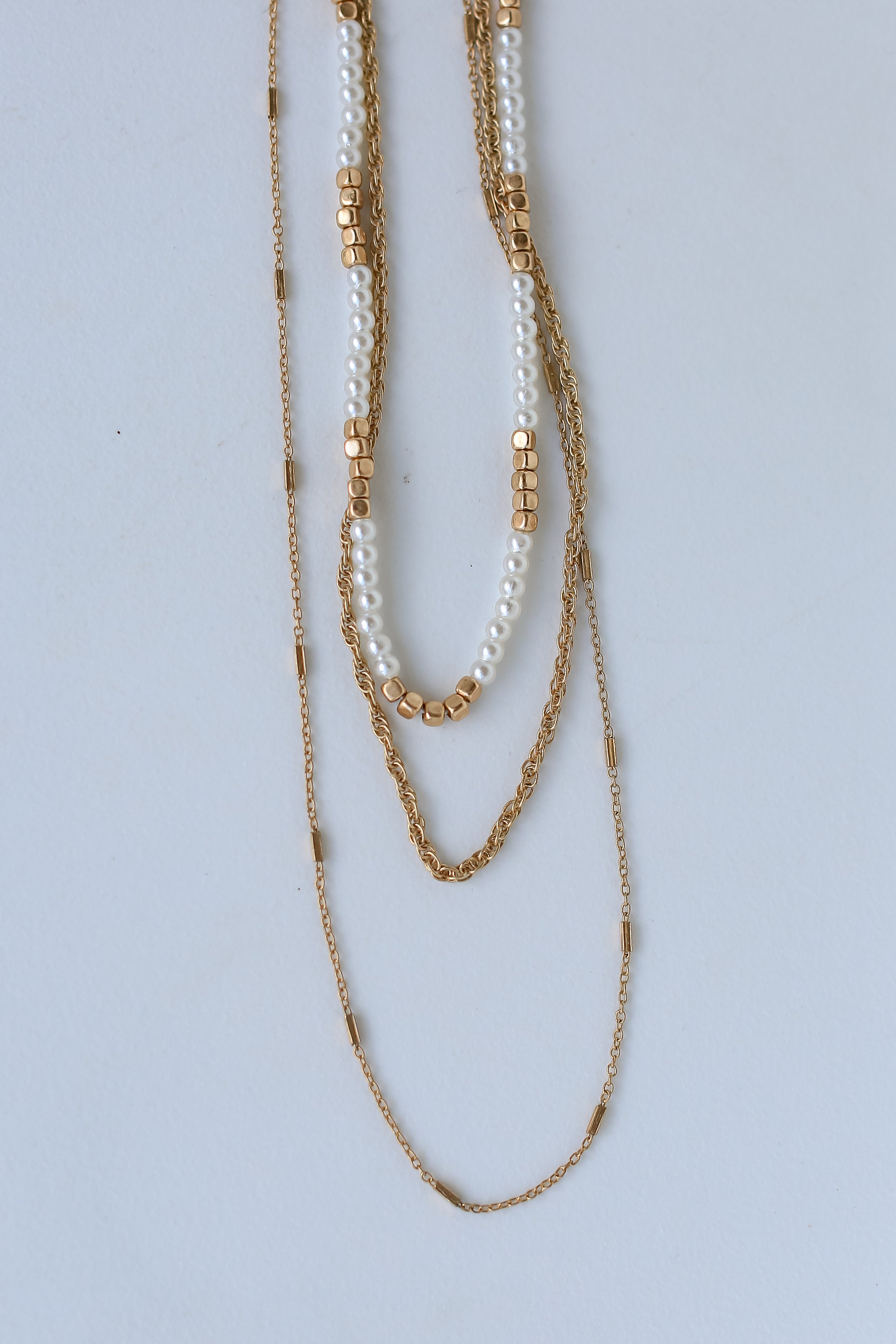 Gold Beaded Layered Necklace