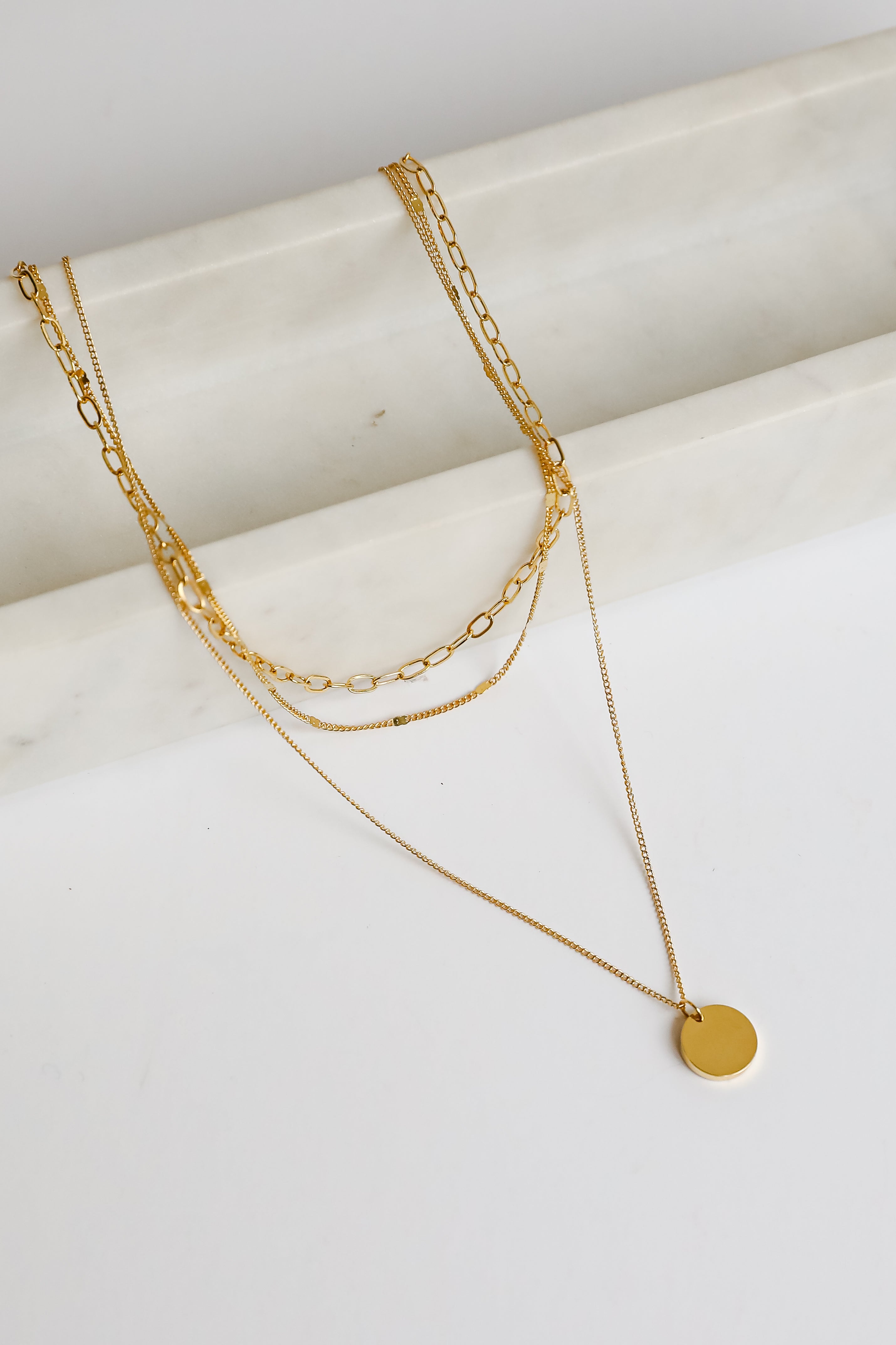 Ruby Gold Layered Chain Necklace