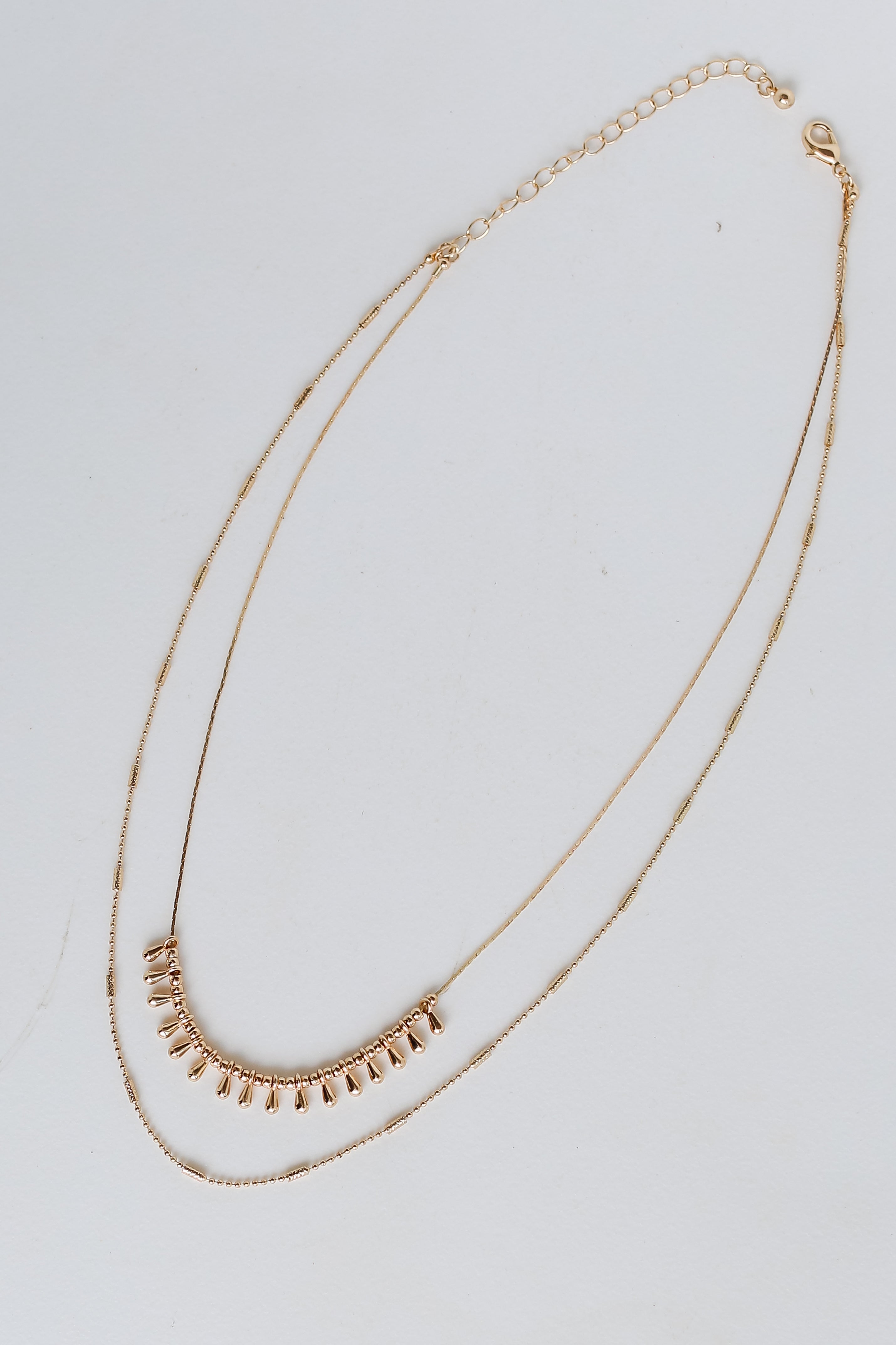 Gold Layered Chain Necklace flat lay