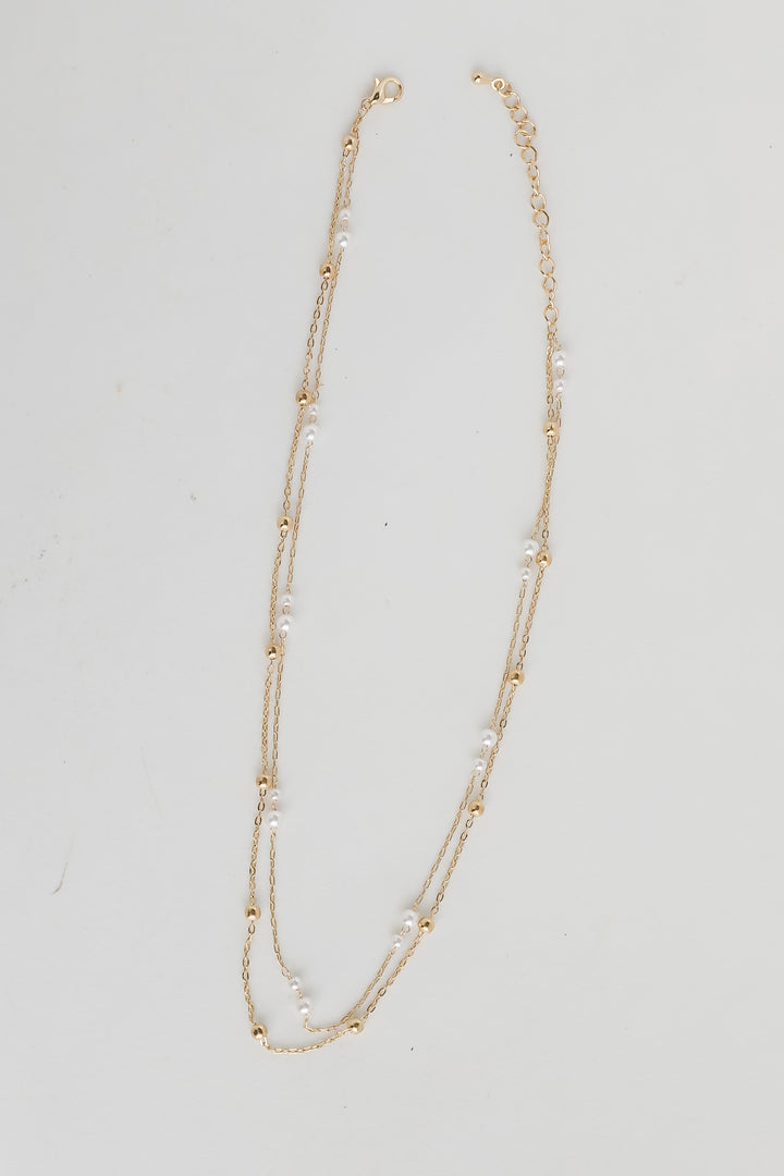 Brooke Gold Pearl Layered Chain Necklace