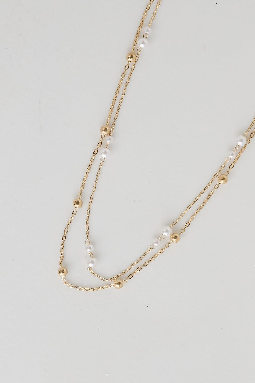 Brooke Gold Pearl Layered Chain Necklace