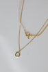 Gold Pearl Layered Chain Necklace