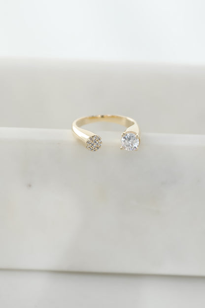 Ella Gold Rhinestone Open Ring