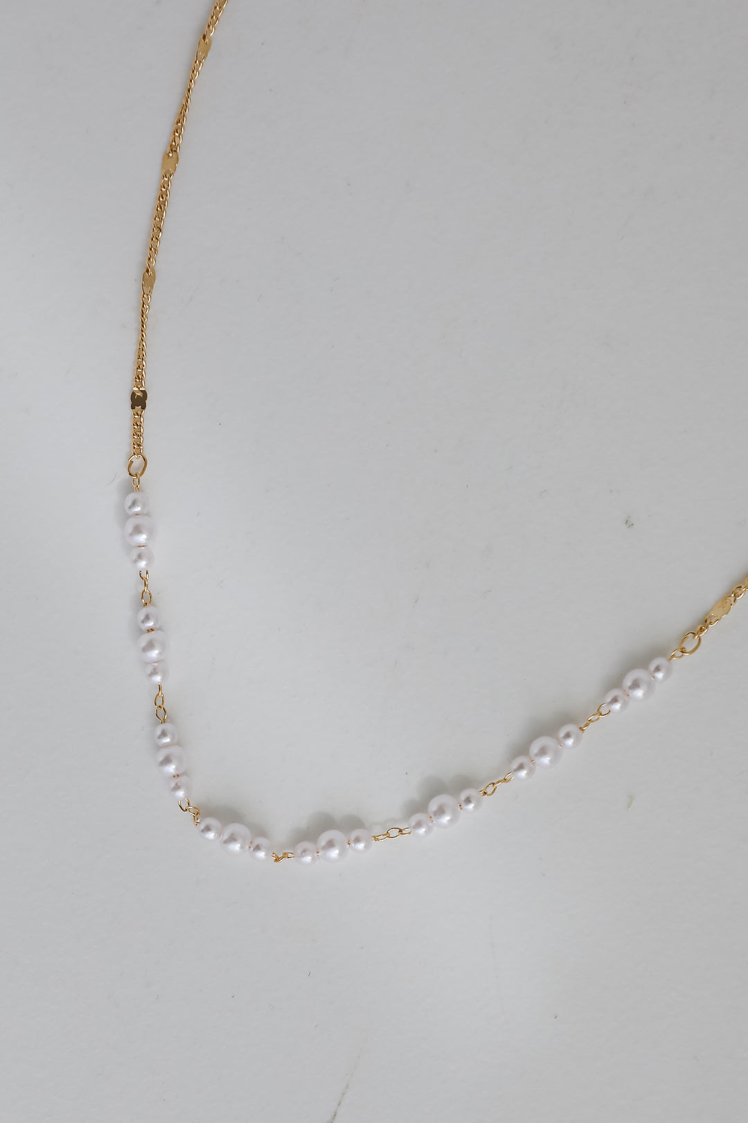 Gold Pearl Chain Necklace