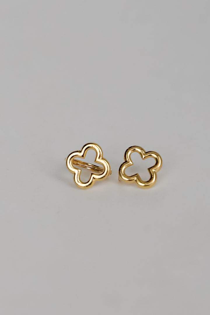 Annie Gold Quatrefoil Mini Hoop Earrings