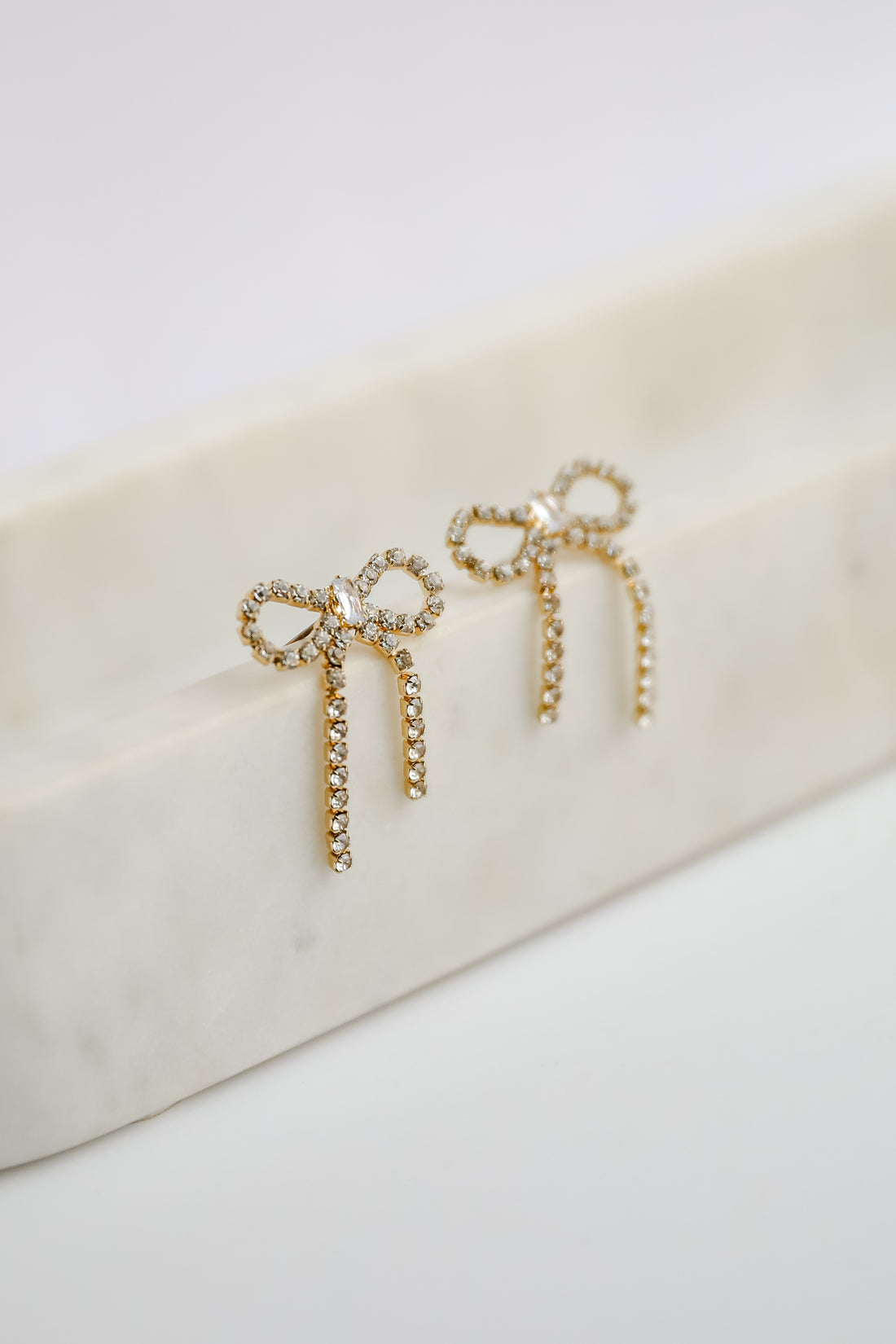 Anne Rhinestone Bow Earrings