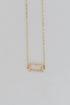 Gold Rhinestone Bar Charm Necklace