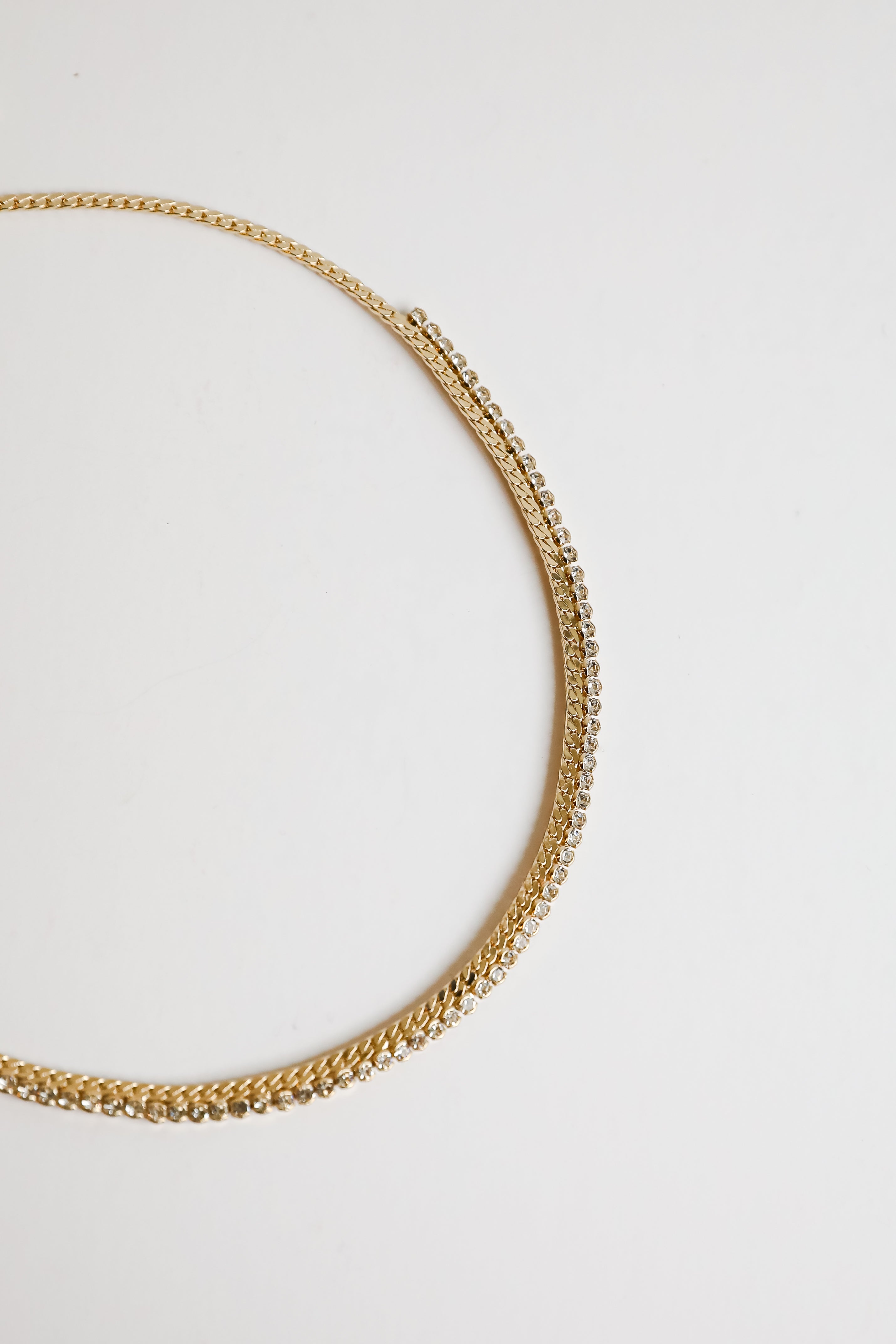 Gabriella Gold Rhinestone Chain Necklace