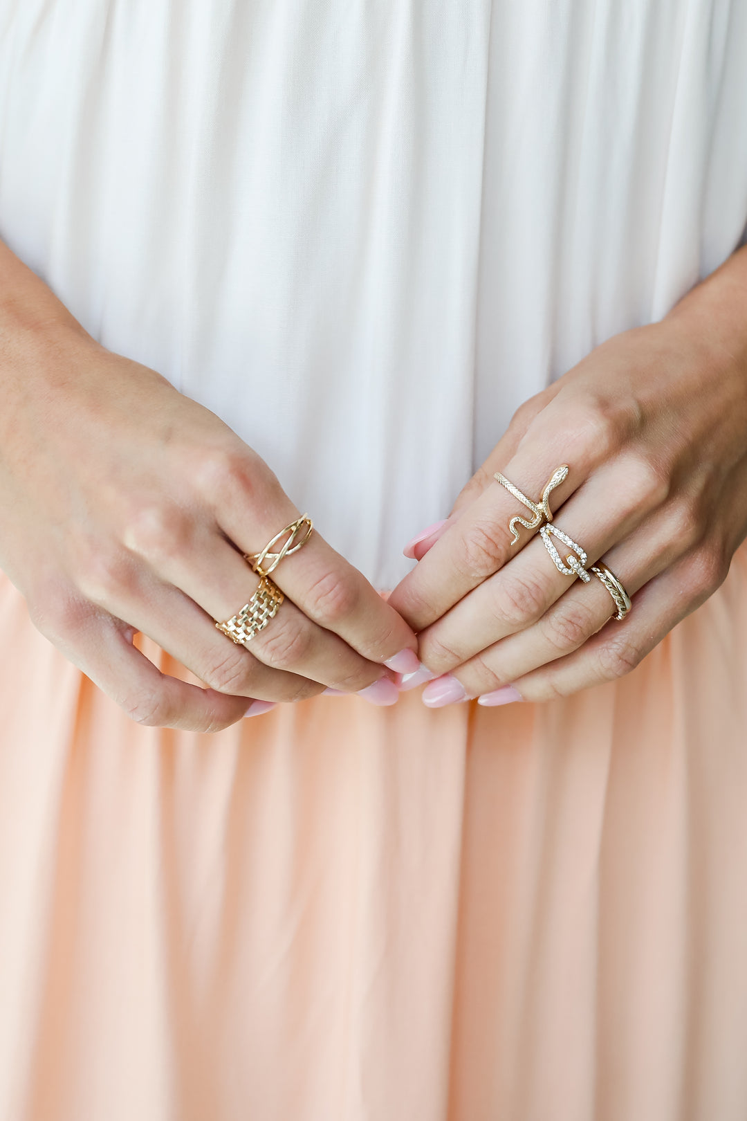 Gold Snake Ring Set