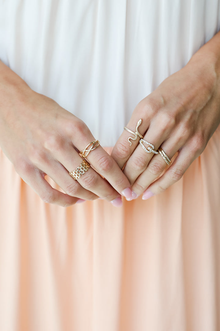 Gold Snake Ring Set