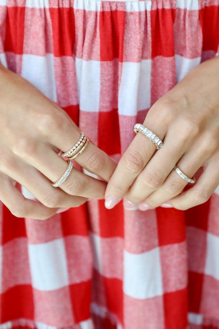 Gold Gemstone Ring Set