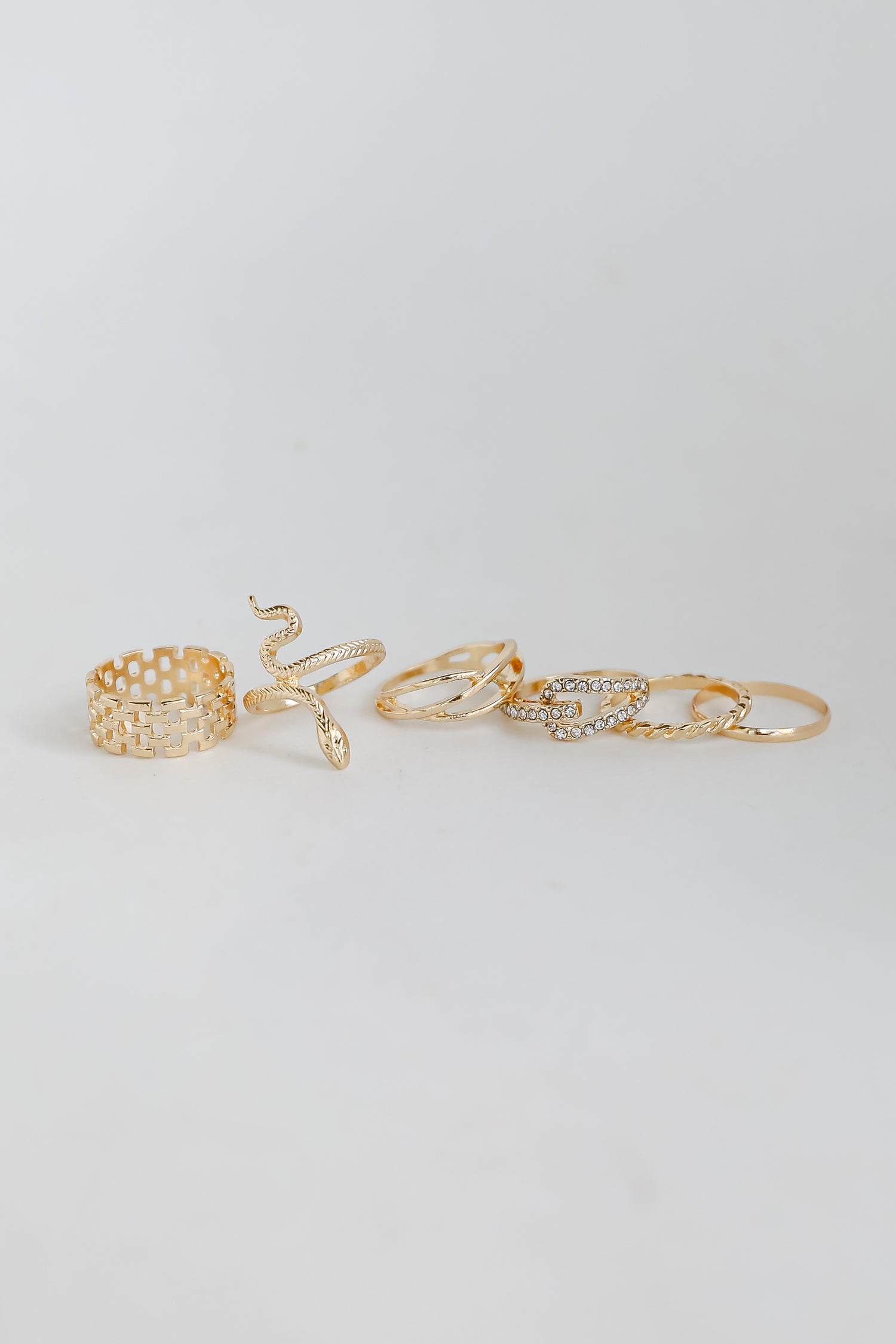 Gold Snake Ring Set