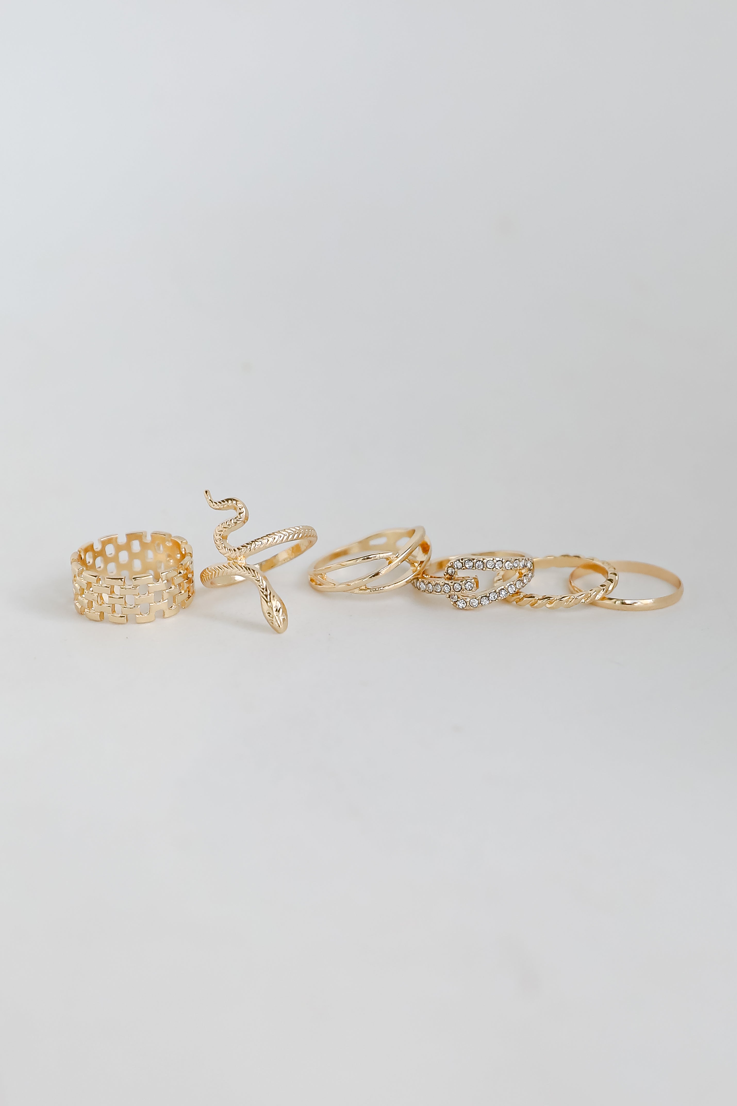 Gold Snake Ring Set