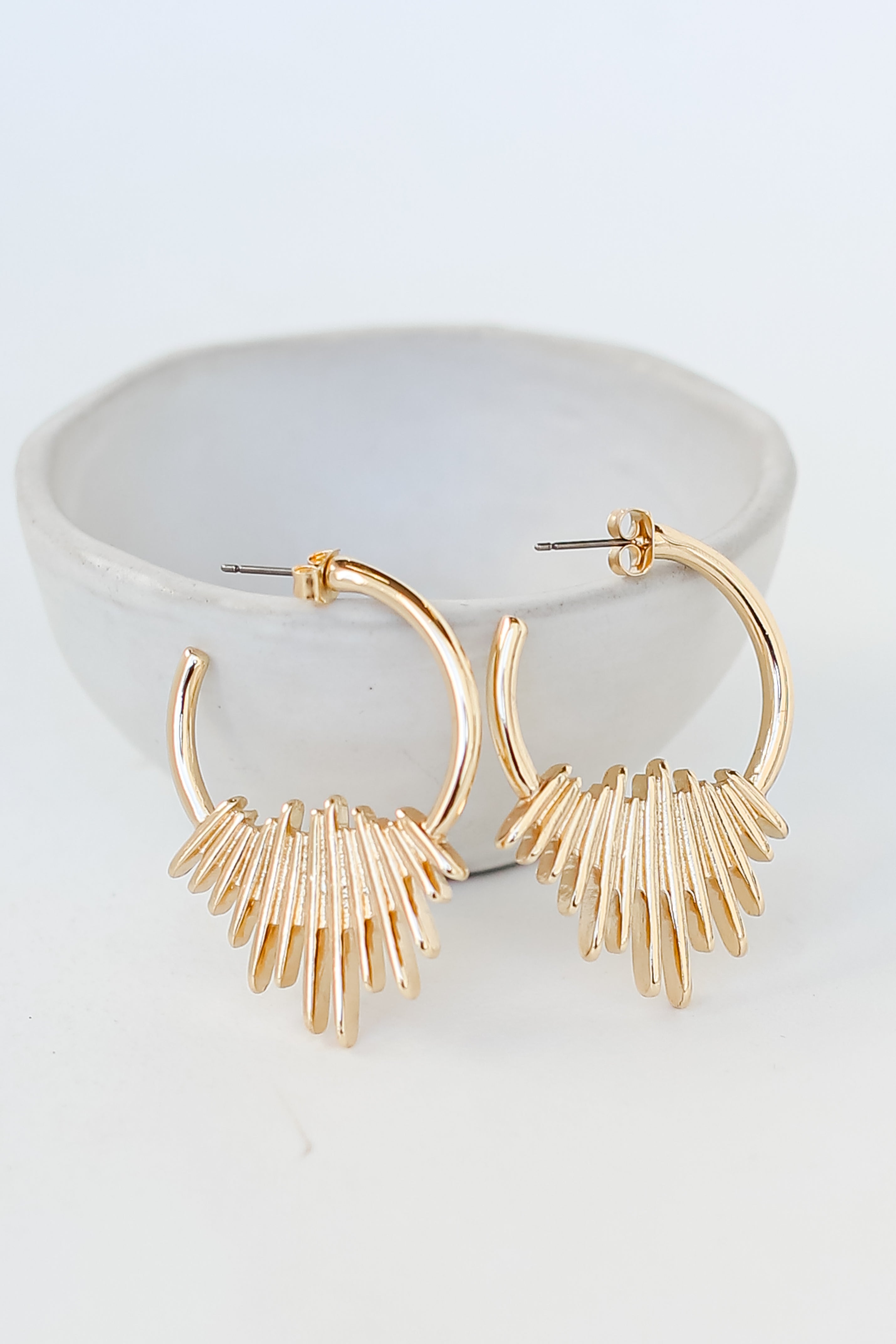 Gold Statement Hoop Earrings flat lay