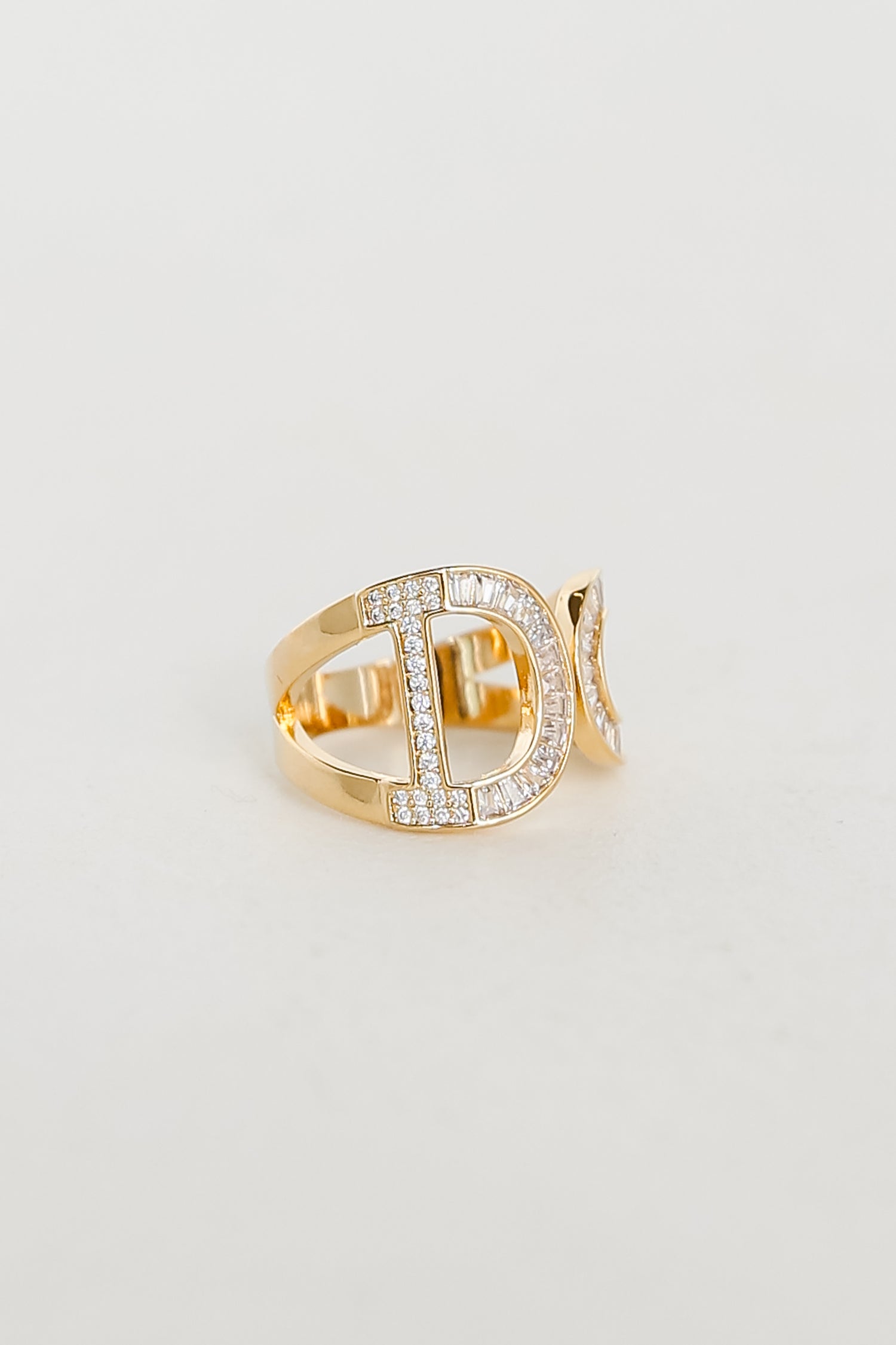 trendy Gold Rhinestone &quot;I Do&quot; Ring