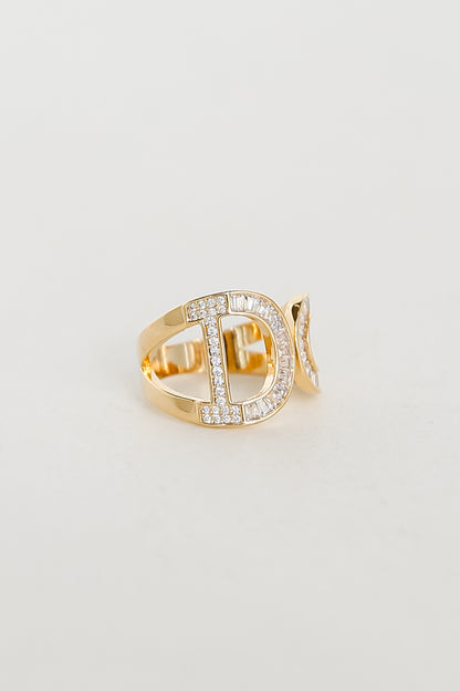 trendy Gold Rhinestone &quot;I Do&quot; Ring