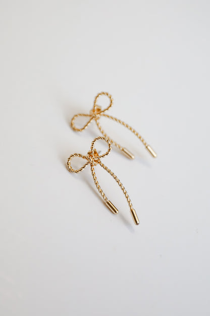 Alissa Gold Twisted Bow Earrings