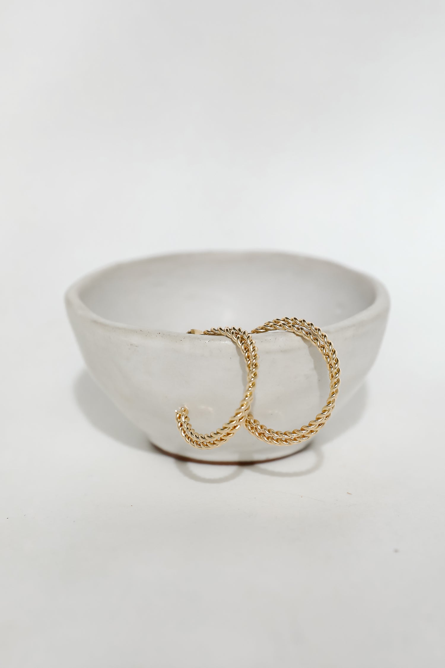 Penelope Gold Twisted Double Hoop Earrings