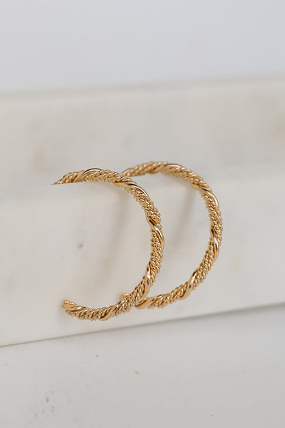 Diana Gold Twisted Hoop Earrings