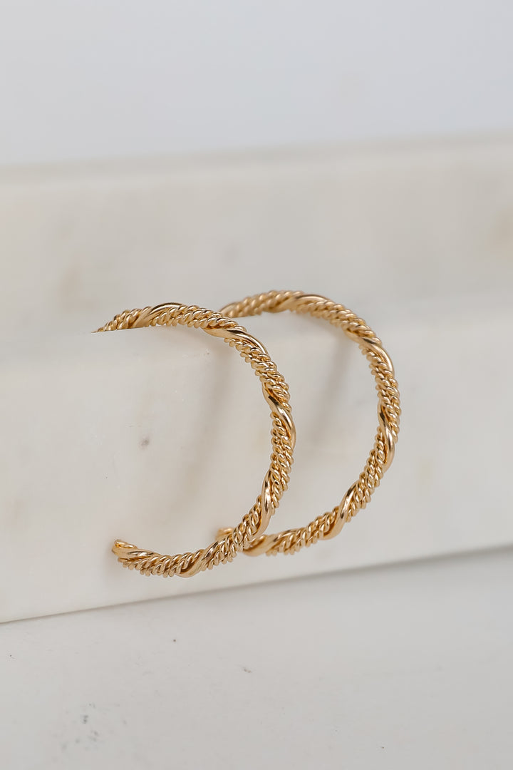 Diana Gold Twisted Hoop Earrings