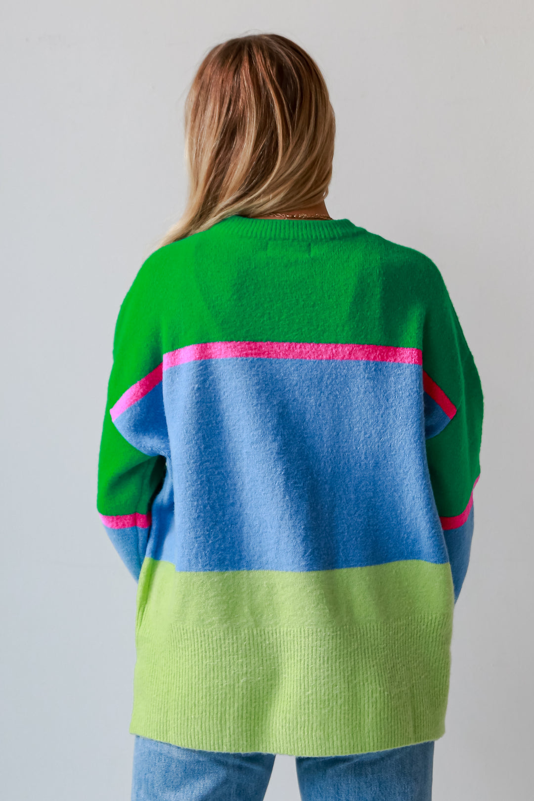 Color Block Oversized Sweater back view