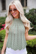 Olive Crochet Knit Tank