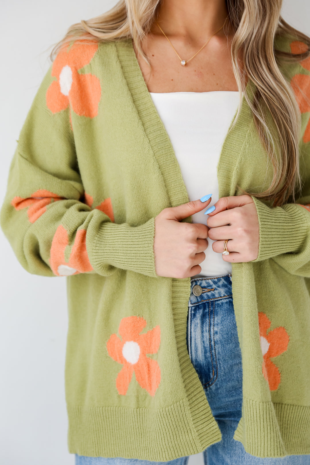 Floral Cardigan close up