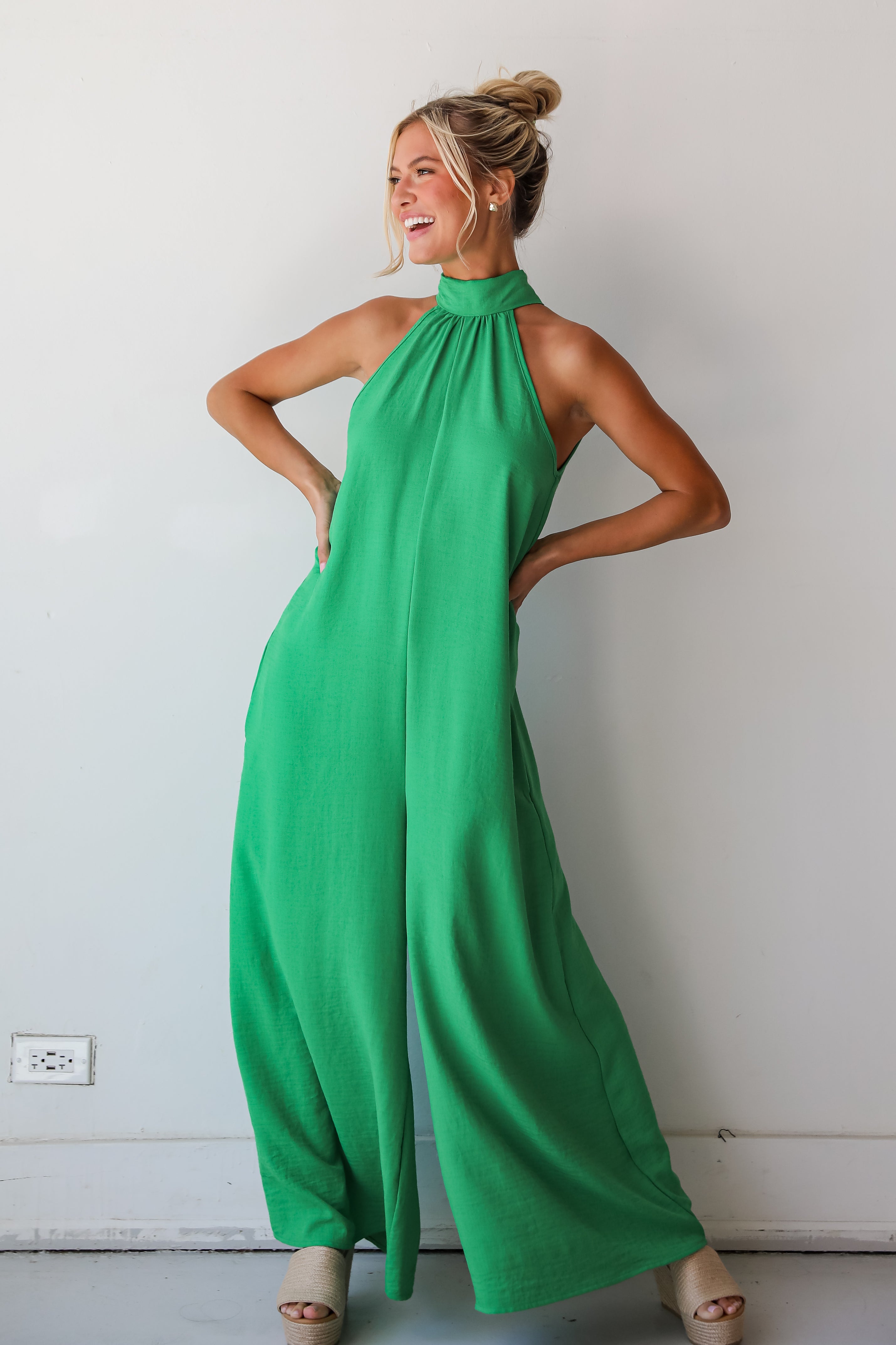 womens Green Jumpsuit